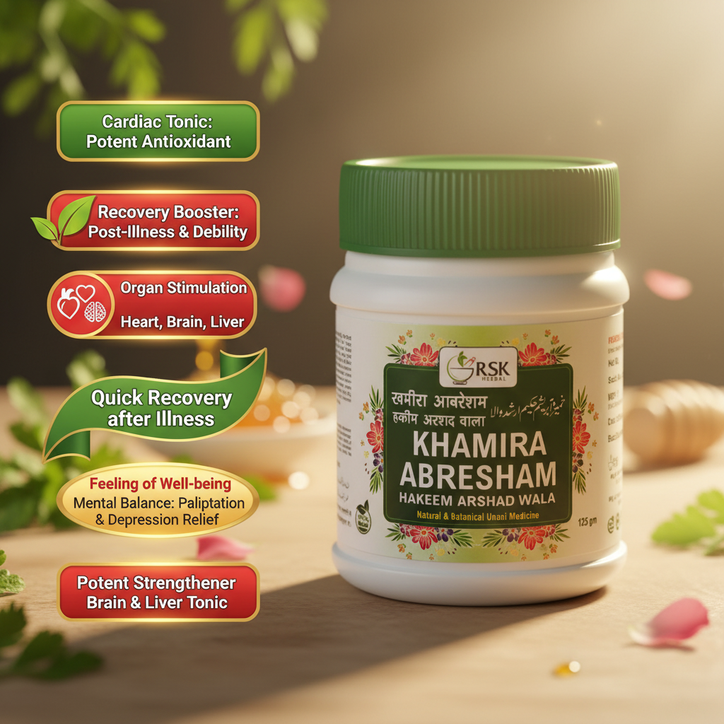 Khamira Abresham Hakeem Arshad Wala 125gm | RSK Herbal Unani Khamira for Cardiac, Brain & Vitality Support - Image 3