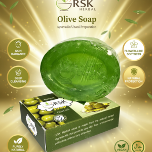 RSK Herbal Olive Soap Pack of 2 | 80gm Each | Herbal Soap for Face & Skin Cleansing | Refreshing, Soft & Glowing-Looking Skin