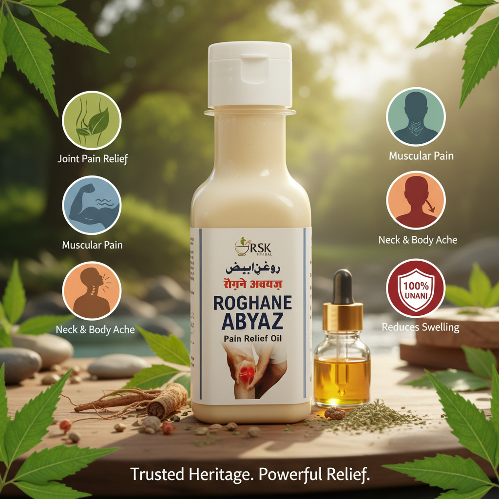 Roghan Abiyaz Oil 100ml | Unani Massage Oil for Muscle, Joint & Body Care - Image 6