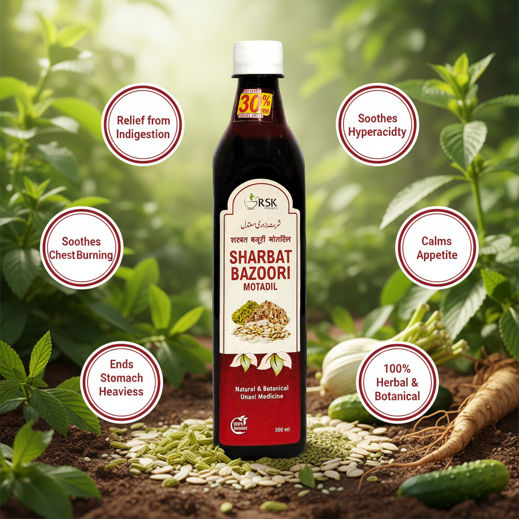 Sharbat Bazoori Motadil | Herbal Sharbat | Available in 500ml & 250ml